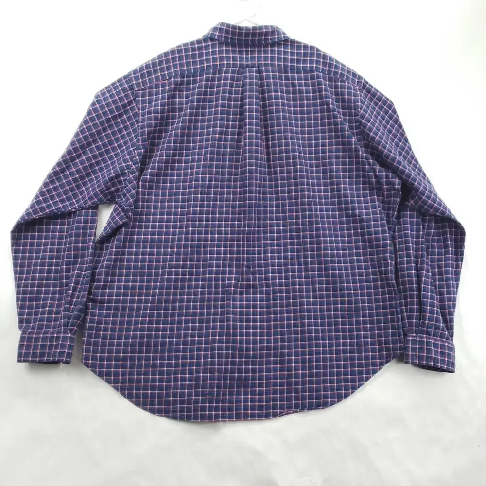 Vintage Polo Ralph Lauren Shirt Men 2XL Blue 100% Cotton Classic Fit Button-Down